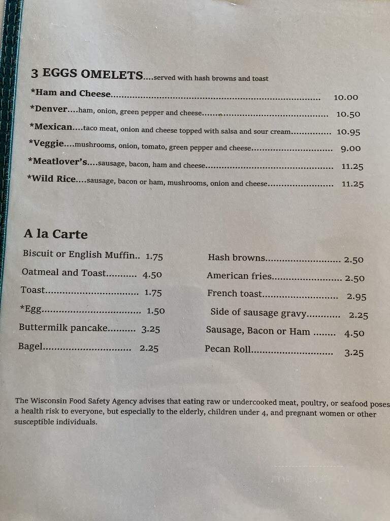 Grandma Sally's Cafe and Bakery - Long Lake, WI menu_pic