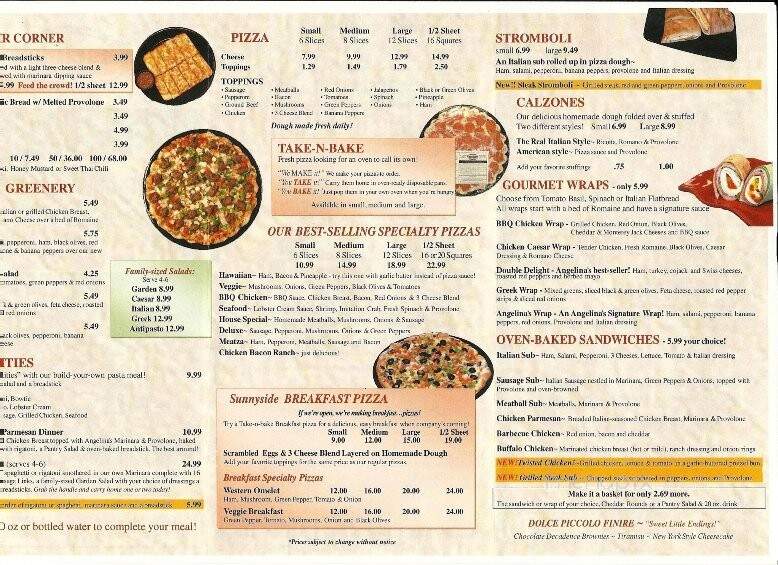Angelina's Pizza - Elyria, OH menu_pic