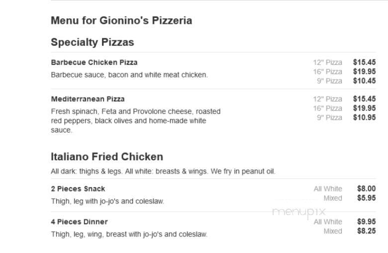 Gionino's Pizzeria - Northfield, OH