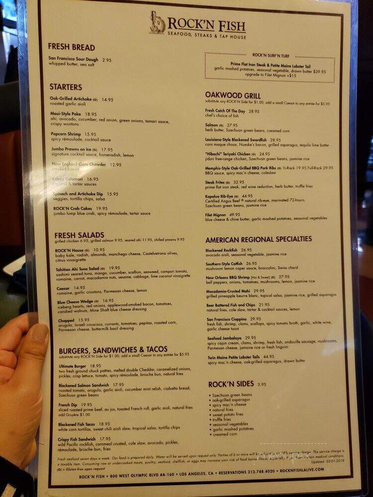 ROCK'N FISH L.A. LIVE - Los Angeles, CA menu_pic