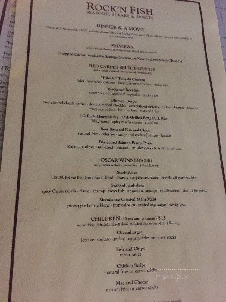 ROCK'N FISH L.A. LIVE - Los Angeles, CA menu_pic