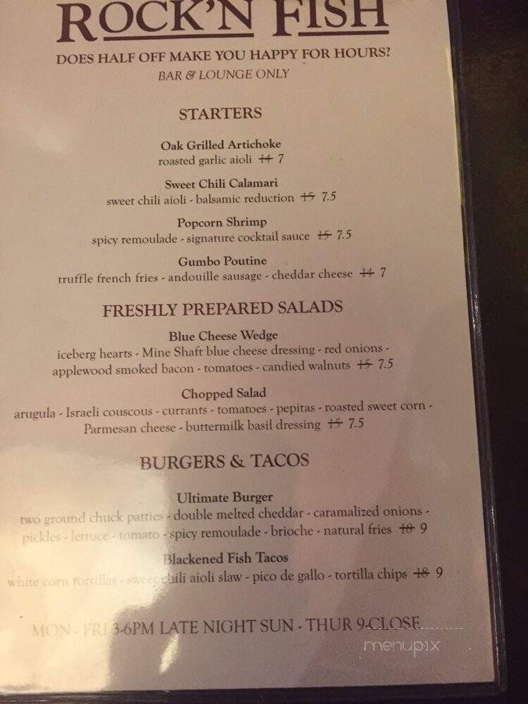 ROCK'N FISH L.A. LIVE - Los Angeles, CA menu_pic