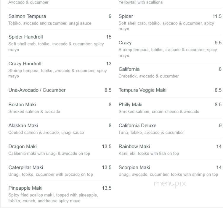 Sushi Joy - Boise, ID menu_pic
