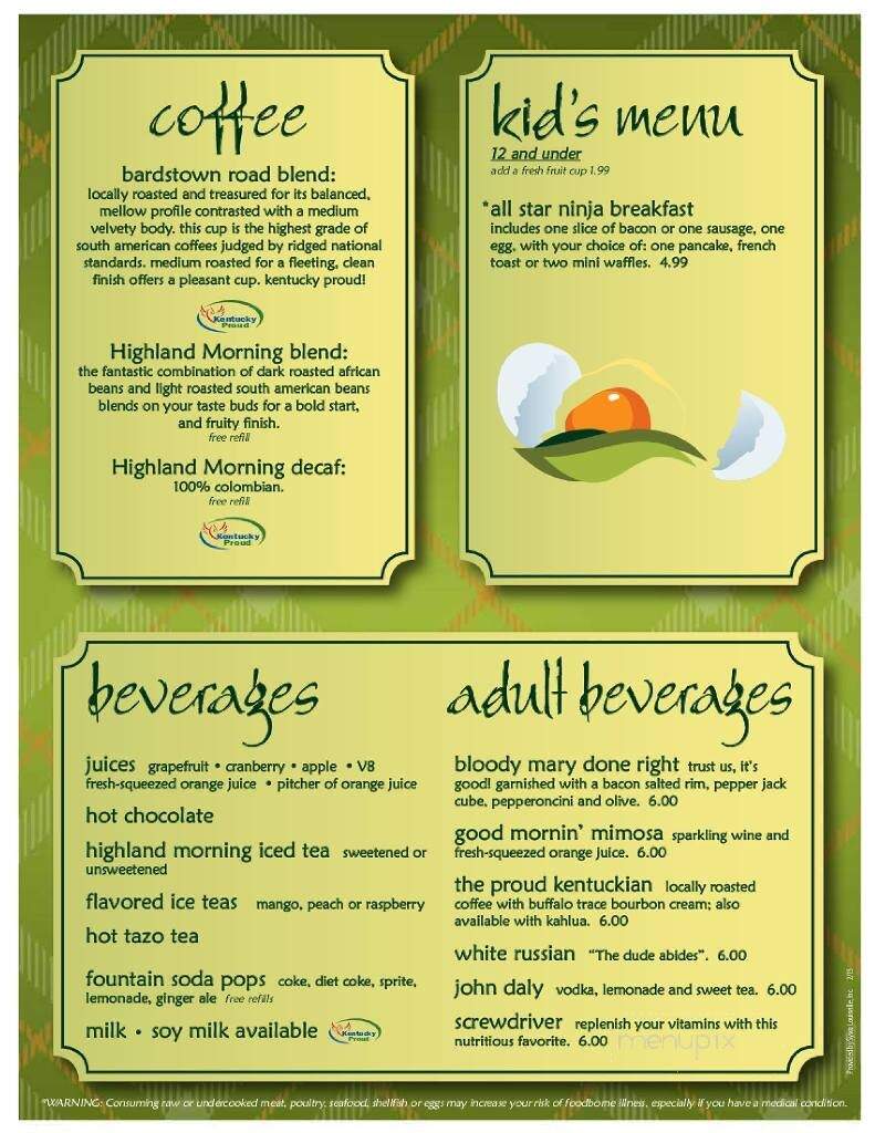 Highland Morning - Louisville, KY menu_pic