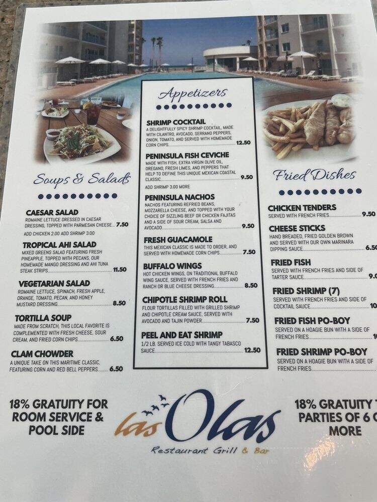 Las Olas Restaurant Grill and Bar - South Padre Island, TX menu_pic