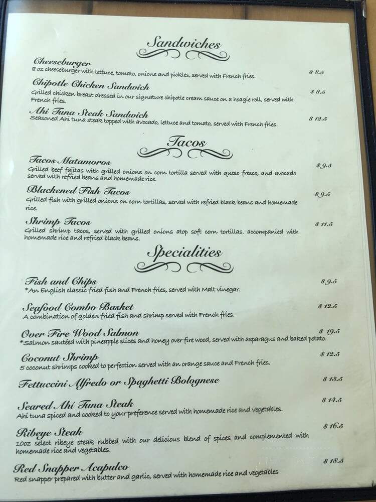 Las Olas Restaurant Grill and Bar - South Padre Island, TX menu_pic