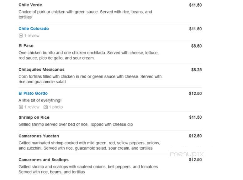 San Jose Mexican Restaurant - St Louis, MO menu_pic