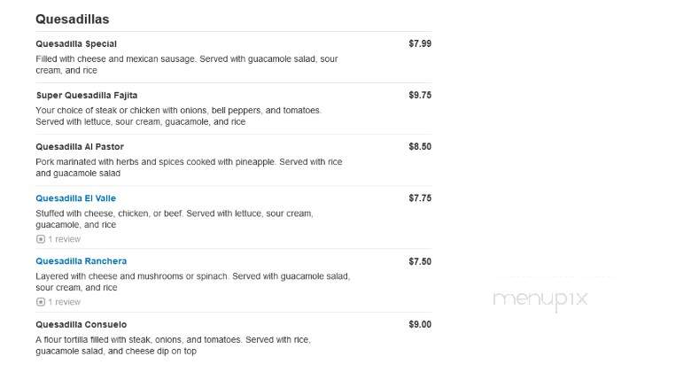 San Jose Mexican Restaurant - St Louis, MO menu_pic