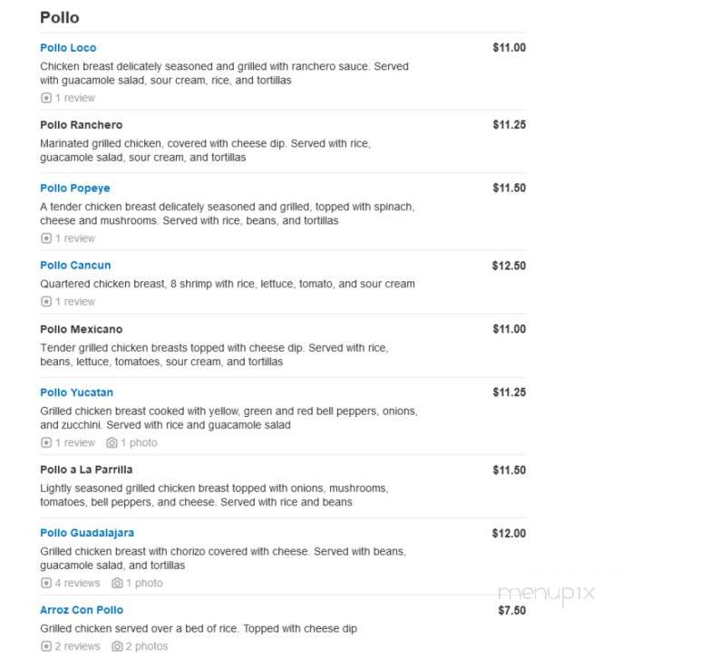 San Jose Mexican Restaurant - St Louis, MO menu_pic