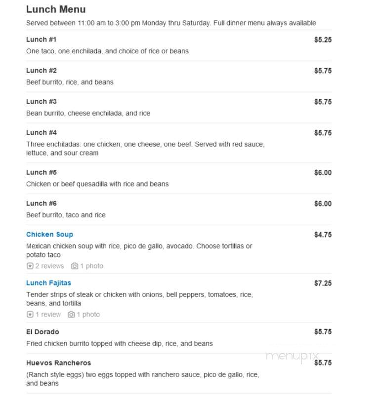 San Jose Mexican Restaurant - St Louis, MO menu_pic