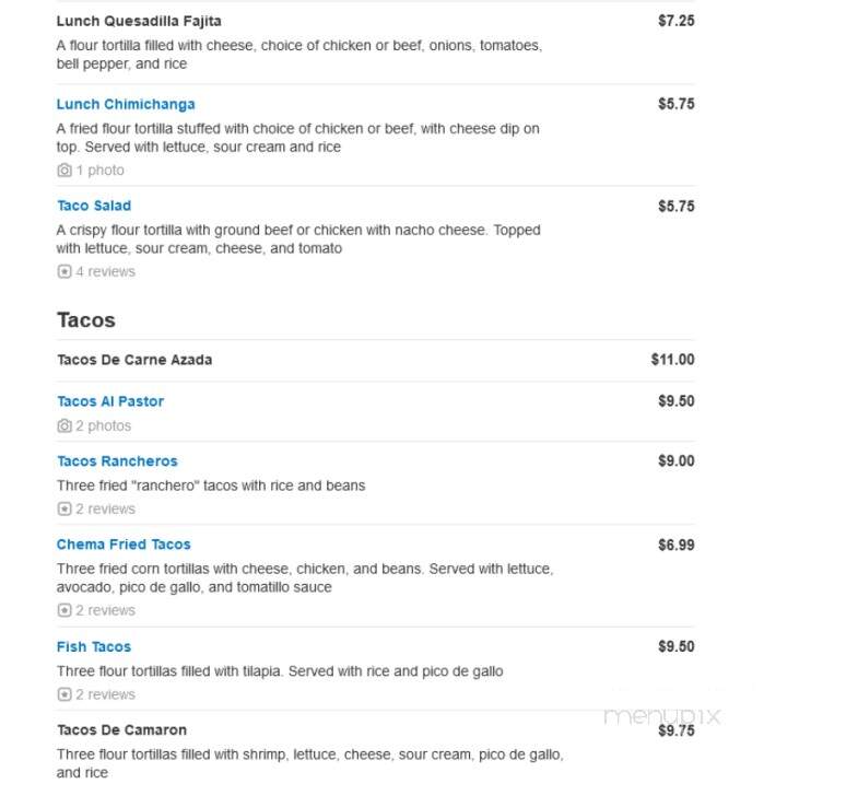 San Jose Mexican Restaurant - St Louis, MO menu_pic