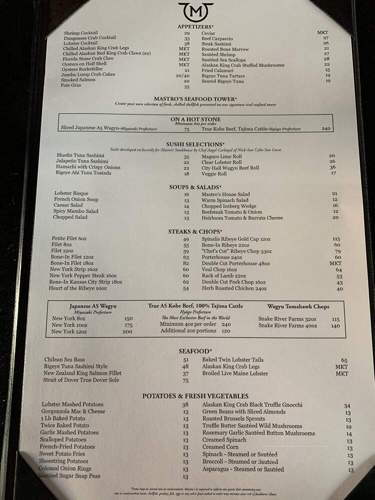 Mastro's City Hall Steakhouse - Scottsdale, AZ