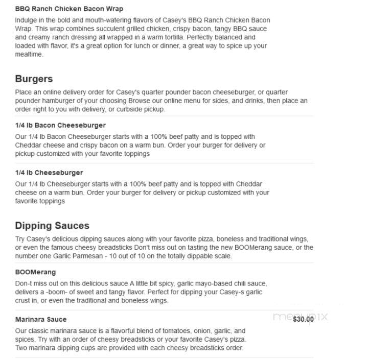 Caseys Carry OUT Pizza - Lacygne, KS menu_pic