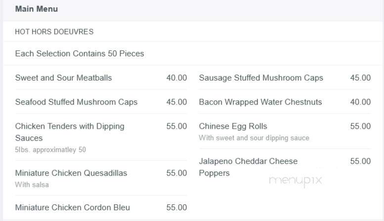 Brennans catering & banquet center - Cleveland, OH menu_pic