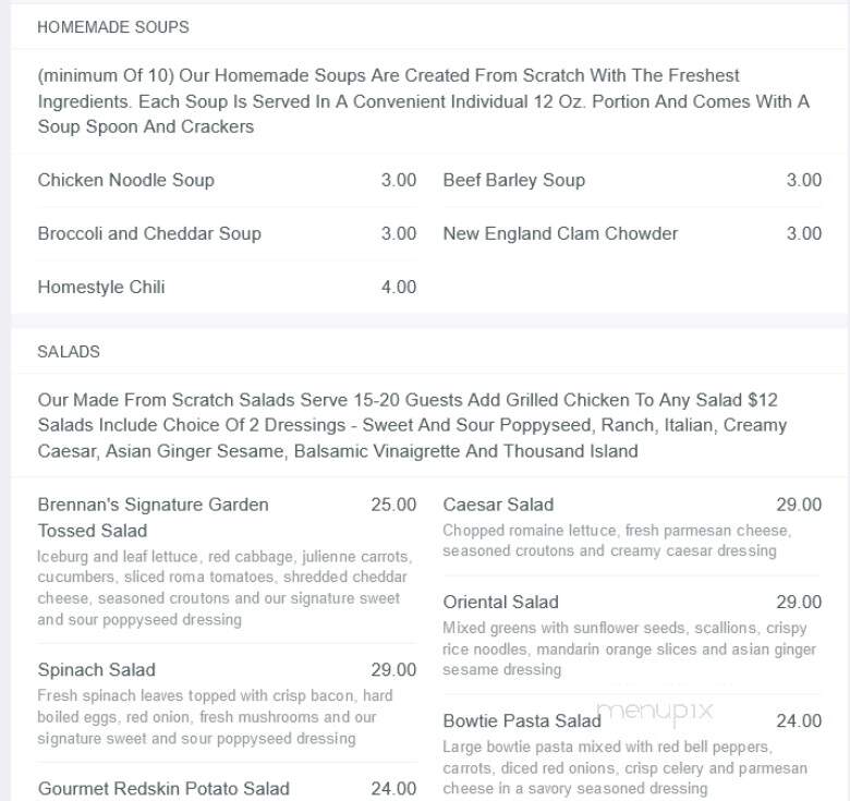 Brennans catering & banquet center - Cleveland, OH menu_pic