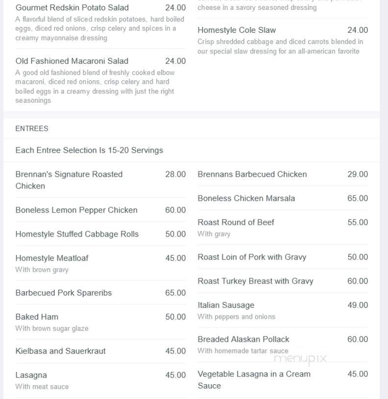Brennans catering & banquet center - Cleveland, OH menu_pic