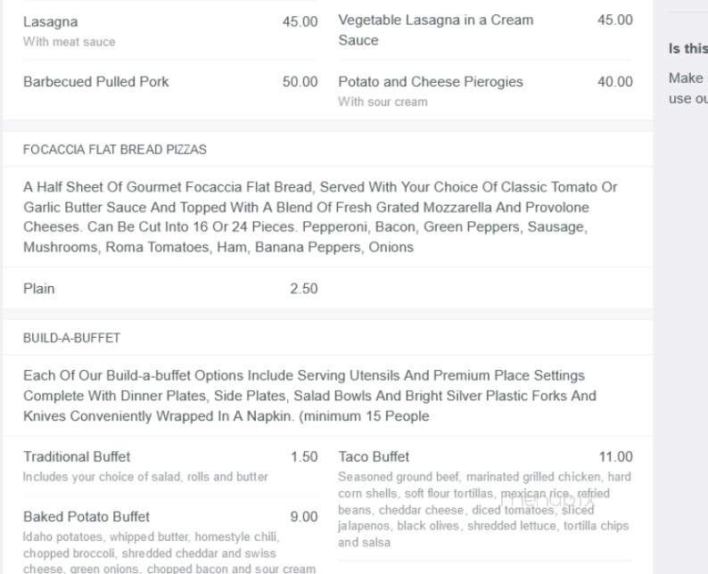 Brennans catering & banquet center - Cleveland, OH menu_pic