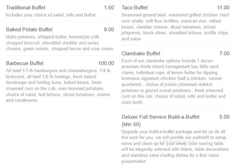 Brennans catering & banquet center - Cleveland, OH menu_pic
