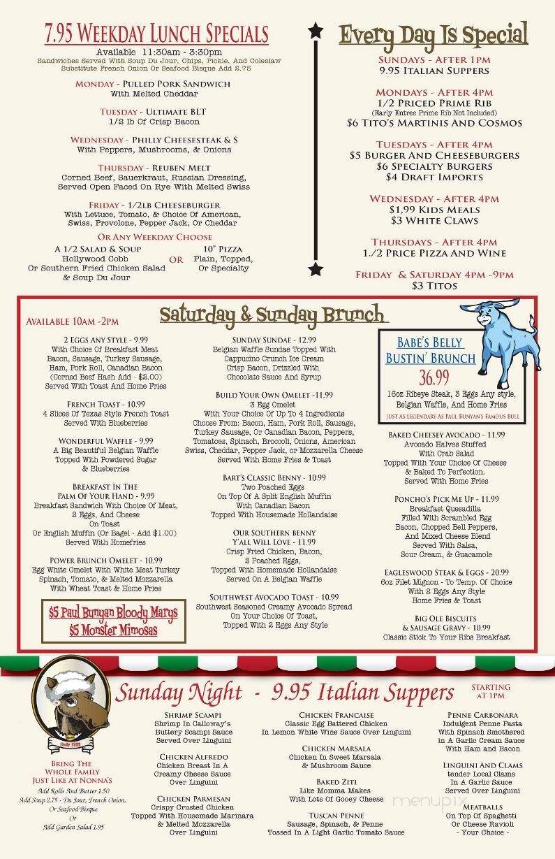 Calloway's Restaurant - West Creek, NJ menu_pic