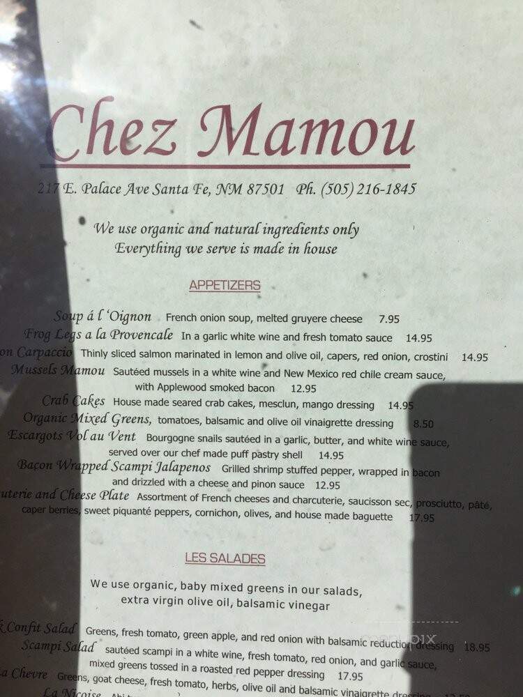Chez Mamou - Santa Fe, NM menu_pic