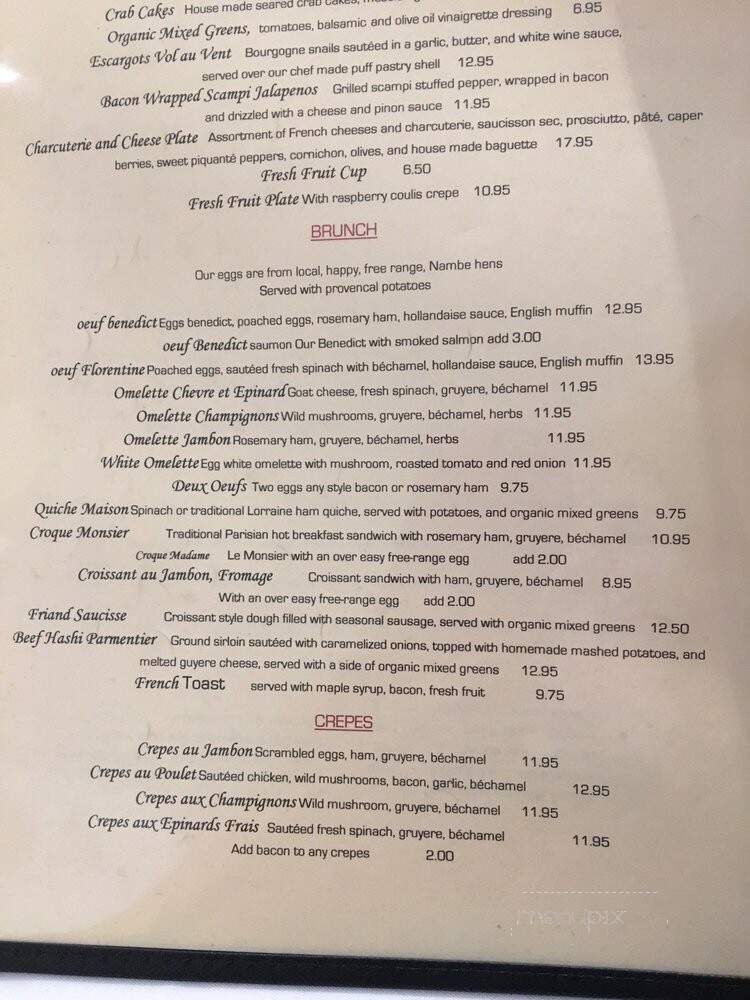 Chez Mamou - Santa Fe, NM menu_pic