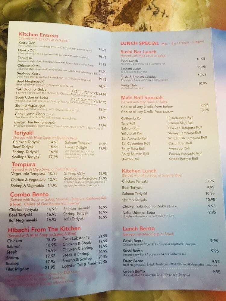 Genki sushi - Staten Island, NY menu_pic