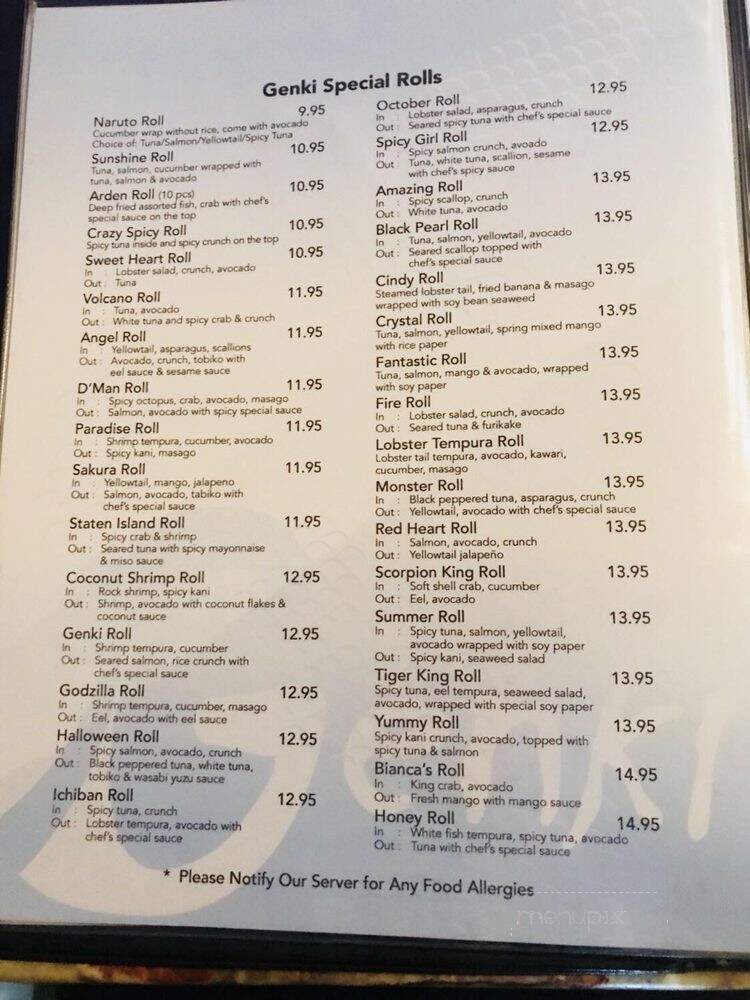 Genki sushi - Staten Island, NY menu_pic
