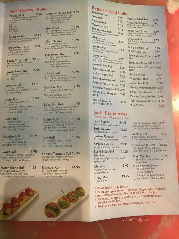 Genki sushi - Staten Island, NY menu_pic