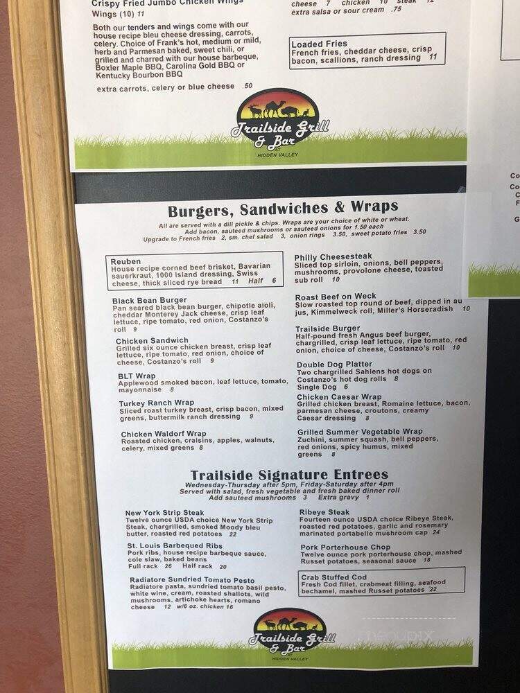 Hidden Valley Adventure - Varysburg, NY menu_pic