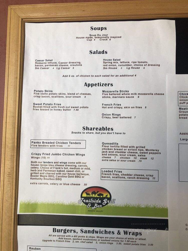 Hidden Valley Adventure - Varysburg, NY menu_pic