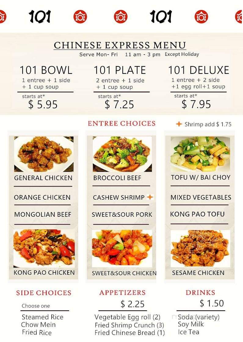 101 Taiwanese Cuisine - Reno, NV menu_pic