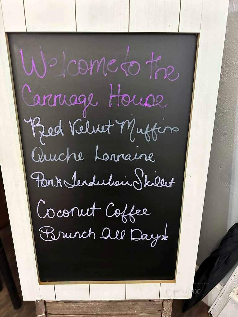 Carriage House Coffee Shop - Jasper, GA menu_pic
