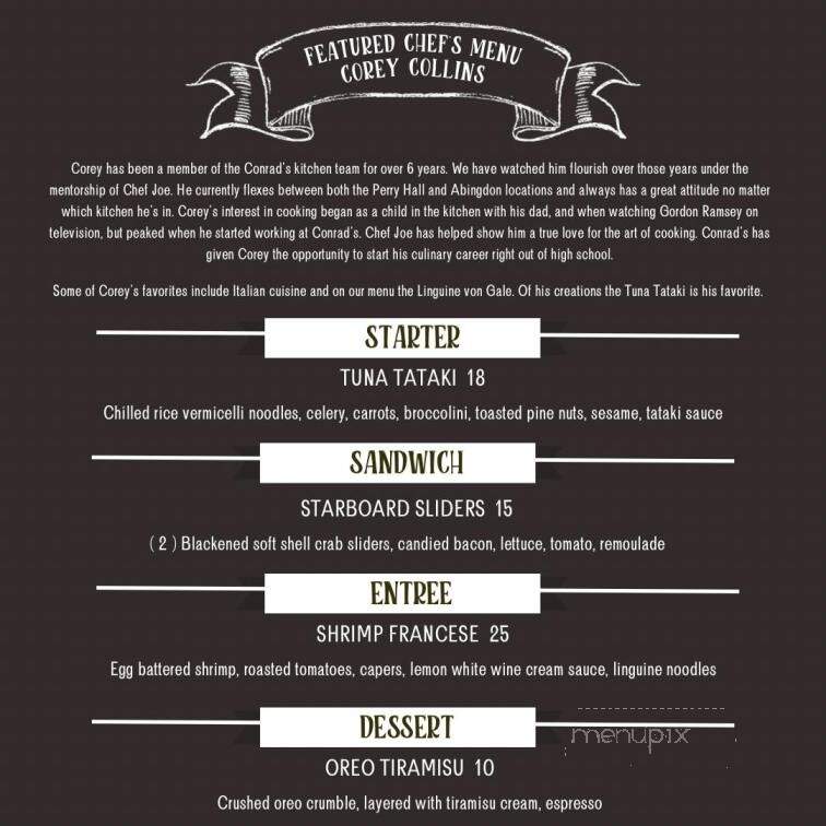 Conrad's Seafood Restaurant - Nottingham, MD menu_pic
