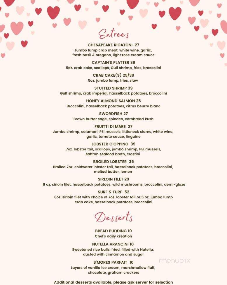Conrad's Seafood Restaurant - Nottingham, MD menu_pic