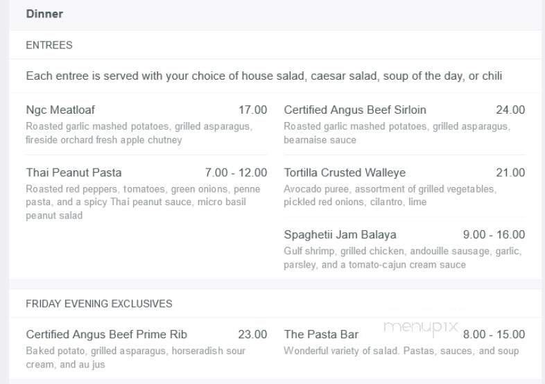 Spring Creek Grille at Northfield Golf Club - Northfield, MN menu_pic