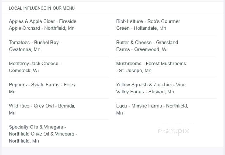 Spring Creek Grille at Northfield Golf Club - Northfield, MN menu_pic