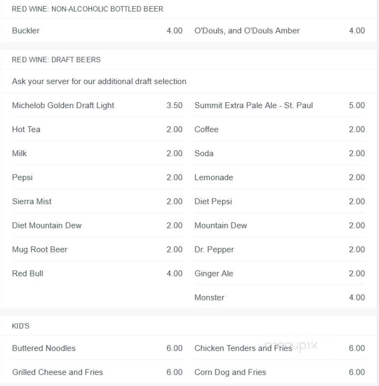 Spring Creek Grille at Northfield Golf Club - Northfield, MN menu_pic