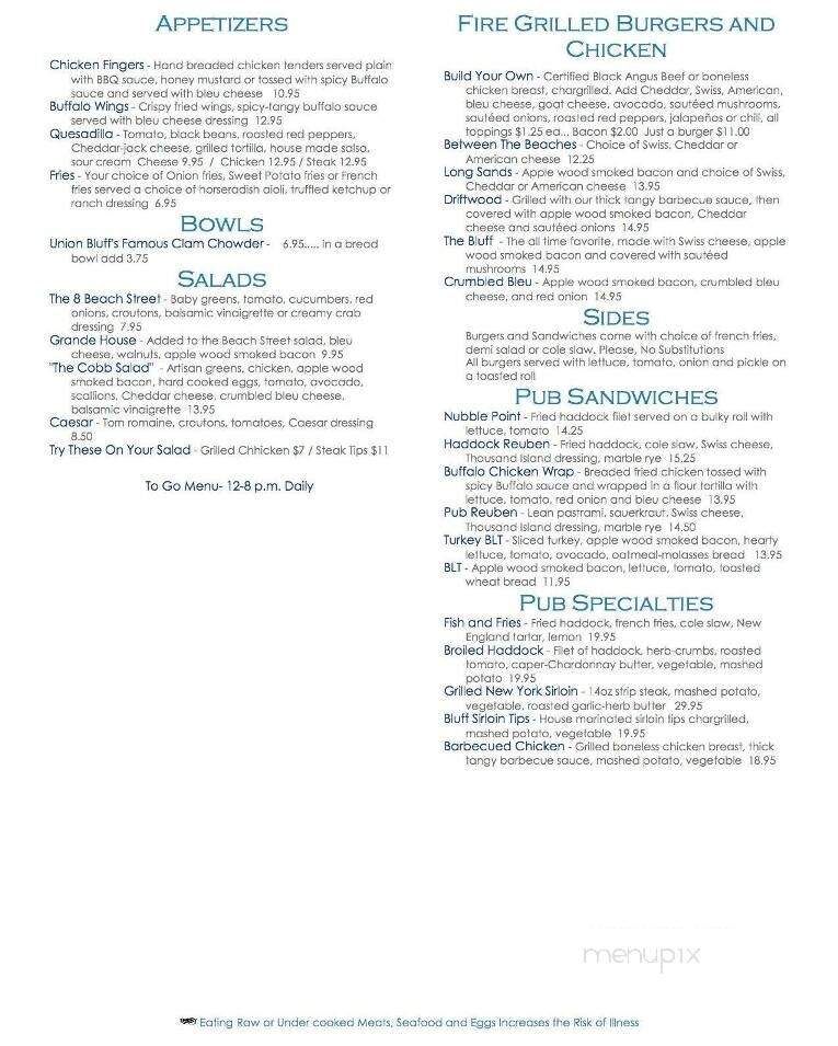 Union Grill - York, ME menu_pic