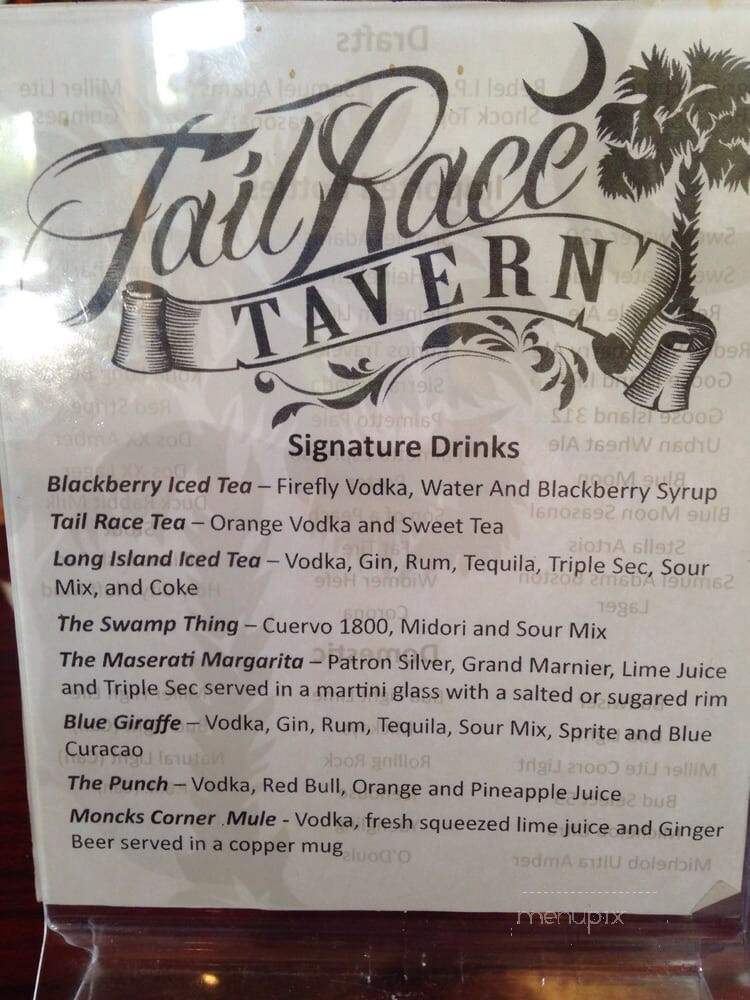 Tail Race Tavern - Moncks Corner, SC menu_pic