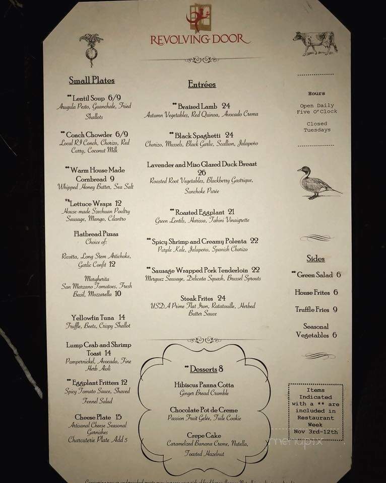 Revolving Door Restaurant - Newport, RI menu_pic