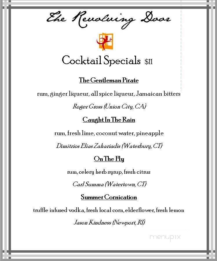 Revolving Door Restaurant - Newport, RI menu_pic
