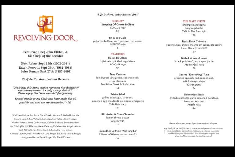 Revolving Door Restaurant - Newport, RI menu_pic