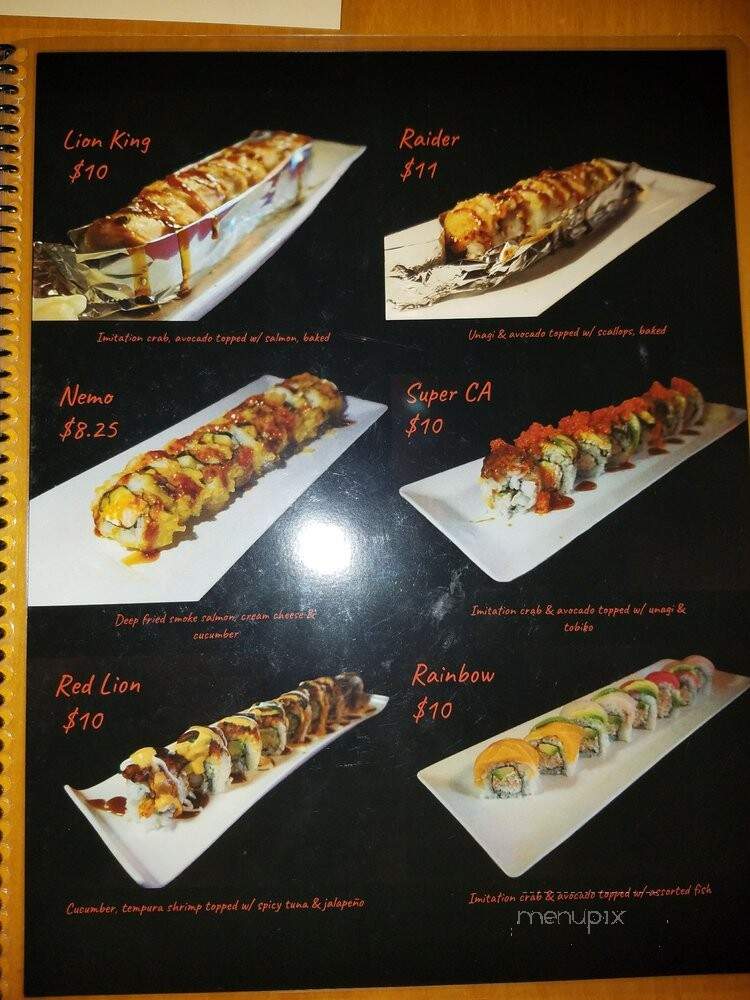 Yuki Hana Sushi - Hayward, CA menu_pic