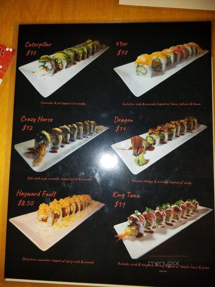 Yuki Hana Sushi - Hayward, CA menu_pic