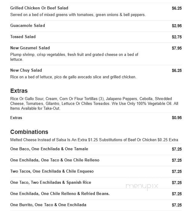 La Carreta Mexican Restaurant - Asheville, NC menu_pic