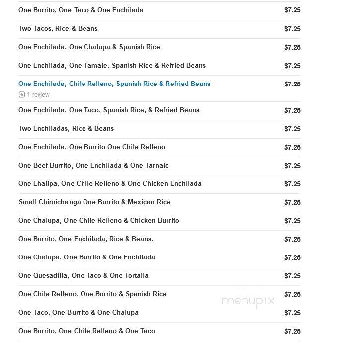 La Carreta Mexican Restaurant - Asheville, NC menu_pic