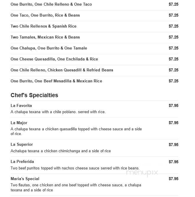 La Carreta Mexican Restaurant - Asheville, NC menu_pic