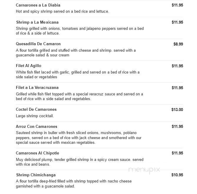 La Carreta Mexican Restaurant - Asheville, NC menu_pic