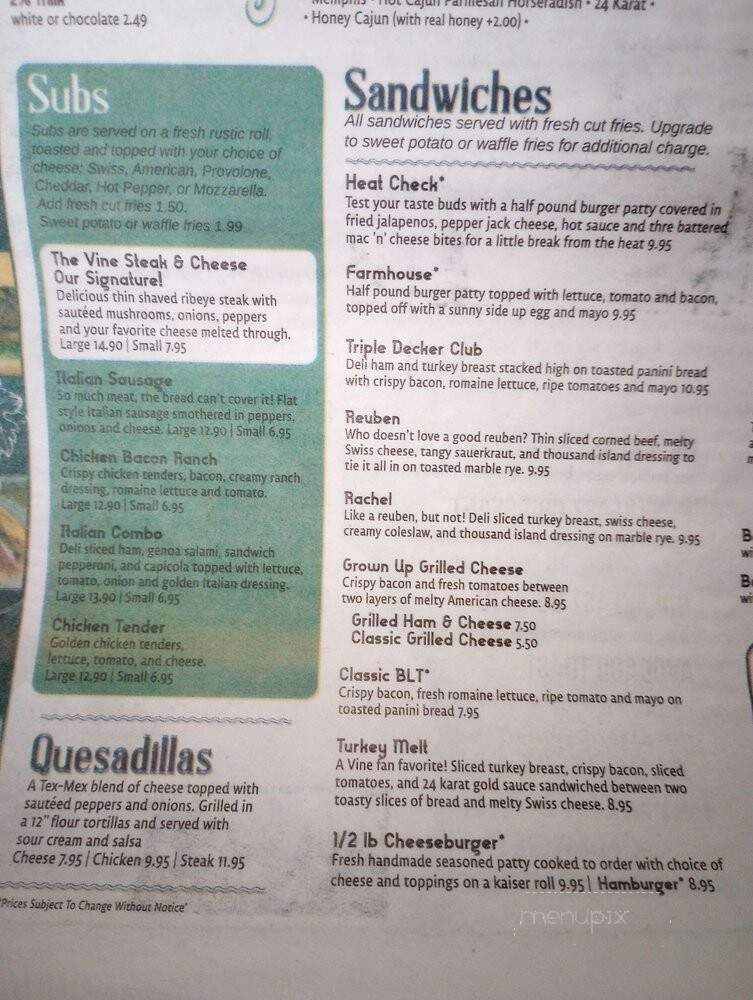 Jammin' Vine - North East, PA menu_pic