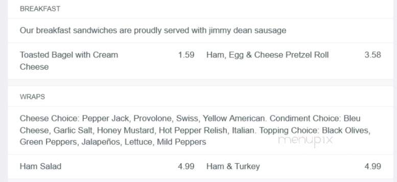 Nittany Minit Mart - Williamsport, PA menu_pic